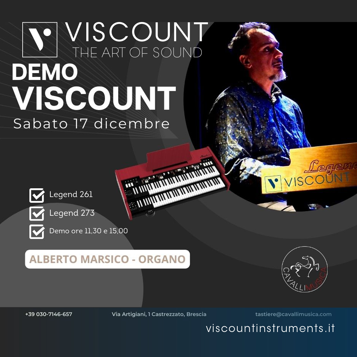 Demo Viscount Legend per Cavalli Musica